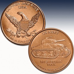 1 x 1 oz Copper Round "US Army -...