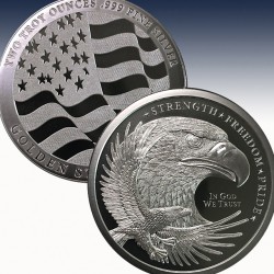 1 x 2 oz Silver Round Golden State...