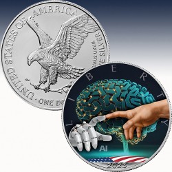 1 x 1 oz Silbermünze 1$ USA...