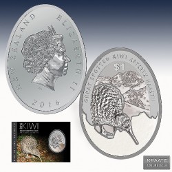 1 x 1oz Silber 1$ Neuseeland "Kiwi...