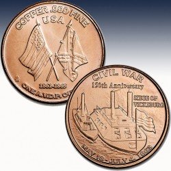 1 x 1 oz Copper Round "Civil War...