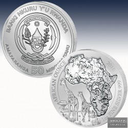 1 x 1 Oz Silbermünze 50 RWF Ruanda...
