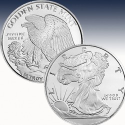 1 x 1/2 oz Silver Round Golden state...