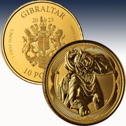 1 x 1 Oz Goldmünze 10 Pfd Gibraltar...