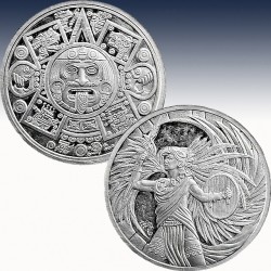 1 x 1 Oz Silbermedaille "Aztec Eagle...