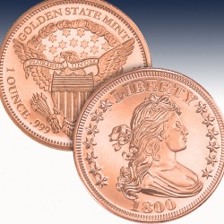 1 x 1 oz Copper Round "Draped Busted"...