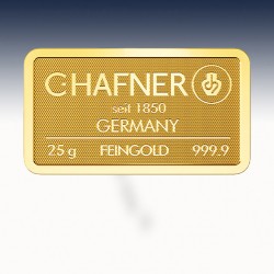 1 x 25 Gramm Goldbarren C.Hafner...
