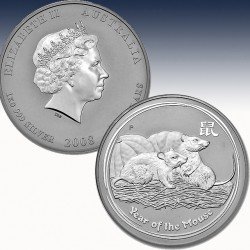 1 x 1 Kg Silber 30$ Australien Lunar...