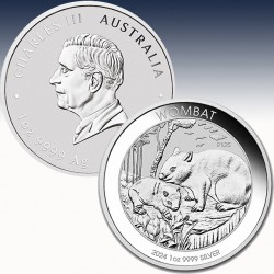 1 x 1 Oz Silber 1$ Australien "Wombat...