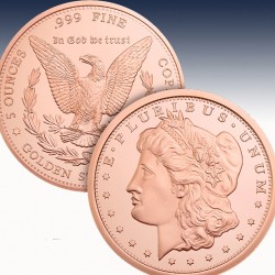 1 x 5 Oz Copper Round Golden State...