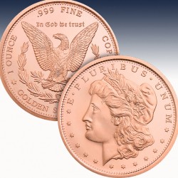 1 x 1 oz Copper Round Golden State...