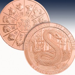 1 x 5 Oz Copper Round Golden State...