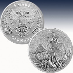 1 x 1 Oz Silbermedaille 5 Mark...