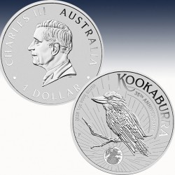 1 x 1 Oz Silbermünze 1$ Australien...