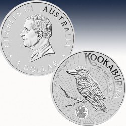 1 x 1 Oz Silbermünze 1$ Australien...