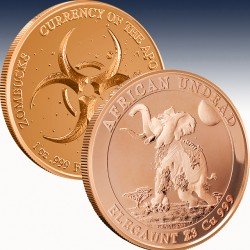 1 x 1 Oz Copper Round "Zombucks World...