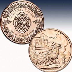 1 x 1 oz Copper Round  "Celtic Lore -...