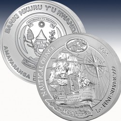 1 x 1 oz Silbermedaille 50 RWF Ruanda...