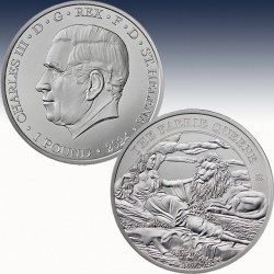 1 x 1 oz Silbermünze £1 St. Helena...