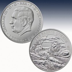 1 x 1 oz Silbermünze £1 St. Helena...