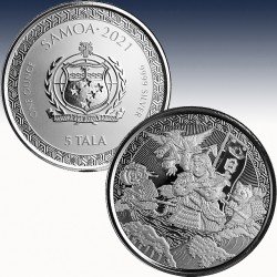 1 x 1 oz Silbermünze 5$ Tala Samoa...