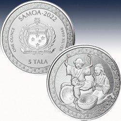 1 x 1 oz Silbermünze 5$ Tala Samoa...