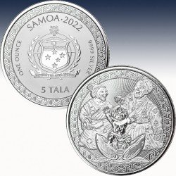 1 x 1 oz Silbermünze 5$ Tala Samoa...