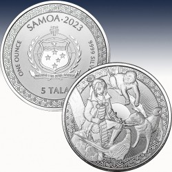 1 x 1 oz Silbermünze 5$ Tala Samoa...