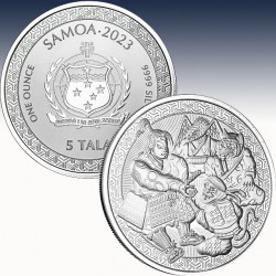 1 x 1 oz Silbermünze 5$ Tala Samoa...