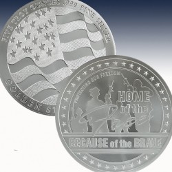 1 x 5 oz Silver Round Golden State...