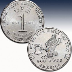 1 x 1 oz Silver Round "Tri-State...