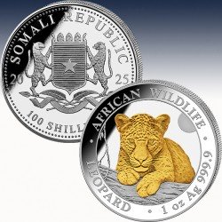 1 x 1 oz Silbermünzen 100 Sh Somalia...