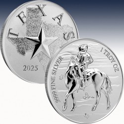 1 oz Silver Round Texas Mint "Cowboy...
