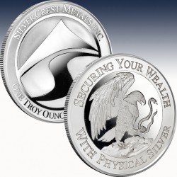 1 x 1 oz Silver Round Crest Metals...