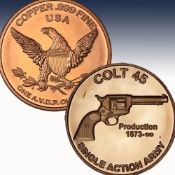 1 x 1 Oz Copper Round USA "Colt 45  "...