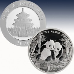 1 x 30 Gramm Silbermünze 10 Yuan...