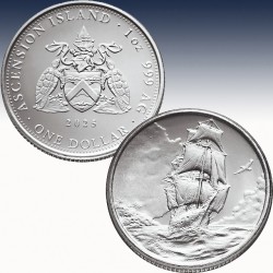 1 x 1 oz Silbermünze 1$ Ascension...