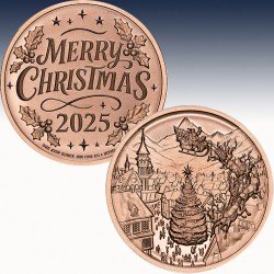 1 x 1 oz Copper Round Intaglio Mint...