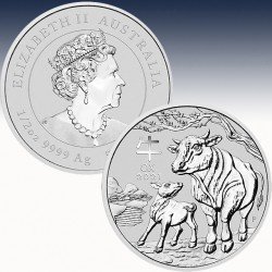 1 x 1/2 Oz Silbermünze Lunar III Jahr...