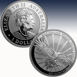 1 x 1 Oz Silbermünze 1$ Australien...