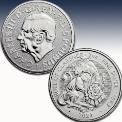 1 x 2 Oz Silbermünze 5 Pfd...