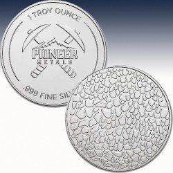 1 x 1 Oz Silver Round "Pioneer...