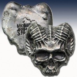 1 x 3 Oz Hand Poured Silver Bar MK...