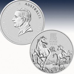1 x 1 Kg Silber 30$ Australien Lunar...