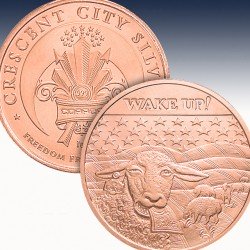 1 x 1 oz Copper Round Crescent City...