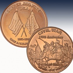 1 x 1 oz Copper Round "Civil War -...