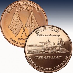 1 x 1 oz Copper Round "Civil War -...