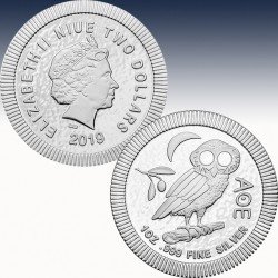 1 x 1 oz Silbermünze 2$ Niue Islands...