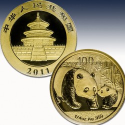 1 x 1/4 oz Gramm Gold 100 Yuan "China...
