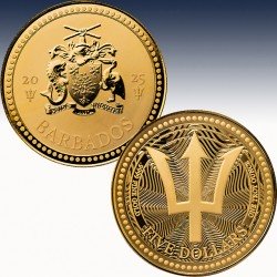 1 x 1 oz Goldmünze 5$ Barbados...